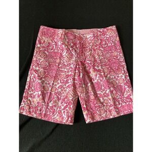 Lilly Pulitzer Avenue Pink‎ Orange White Short Women's size 4 Beach Summer